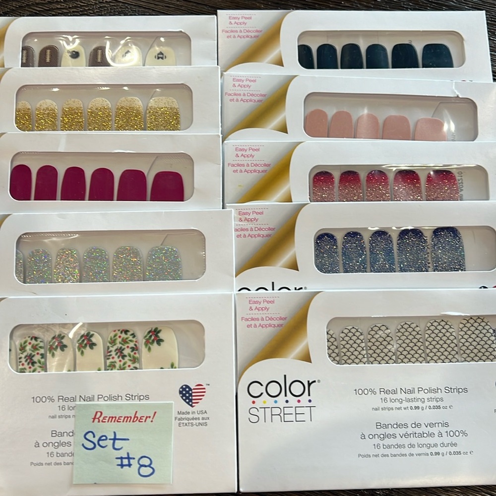Color Street Nail Polish Strips- 10 set